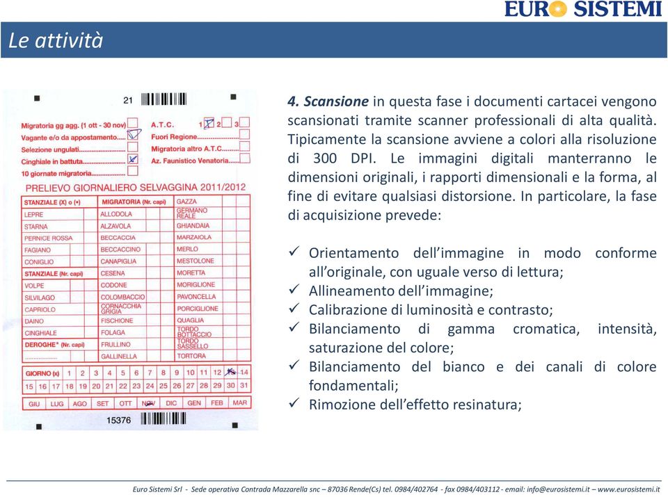 Le immagini digitali manterranno le dimensioni originali, i rapporti dimensionali e la forma, al fine di evitare qualsiasi distorsione.