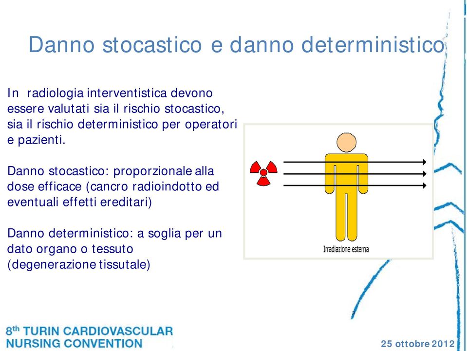 Danno stocastico: proporzionale alla dose efficace (cancro radioindotto ed eventuali