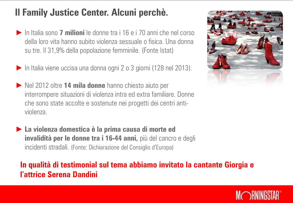 Nel 2012 oltre 14 mila donne hanno chiesto aiuto per interrompere situazioni di violenza intra ed extra familiare. Donne che sono state accolte e sostenute nei progetti dei centri antiviolenza.