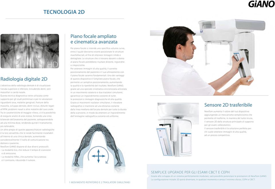 Questa tecnica diagnostica viene utilizzata come supporto per gli studi preliminari e per le valutazioni riguardanti ossa, malattie gengivali, fratture della mascella, sviluppo dentale, denti