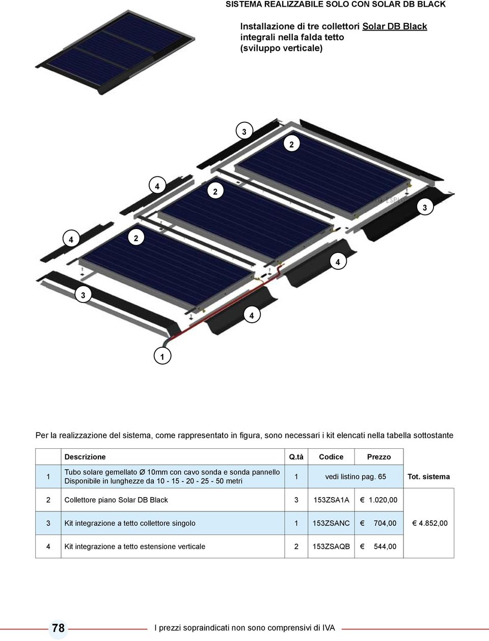 6 Tot. sistema Collettore piano Solar DB Black ZSAA.