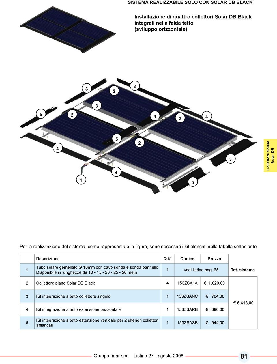 sistema Collettore piano Solar DB Black ZSAA.