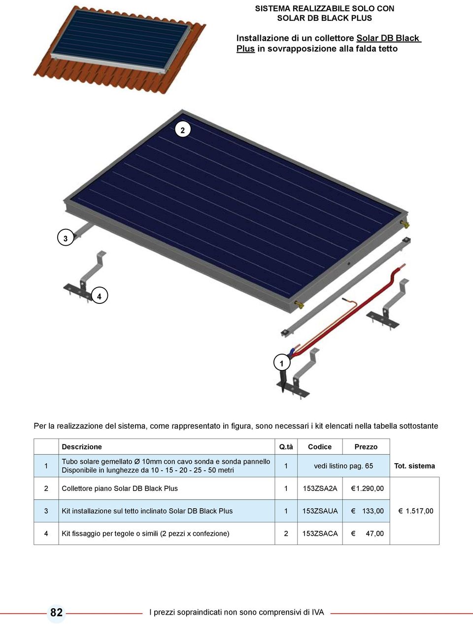 listino pag. 6 Tot. sistema Collettore piano Solar DB Black Plus ZSAA.