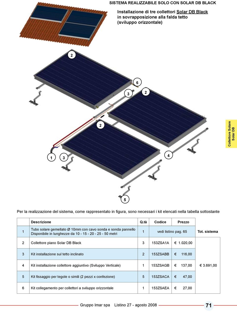 sistema Collettore piano Solar DB Black ZSAA.