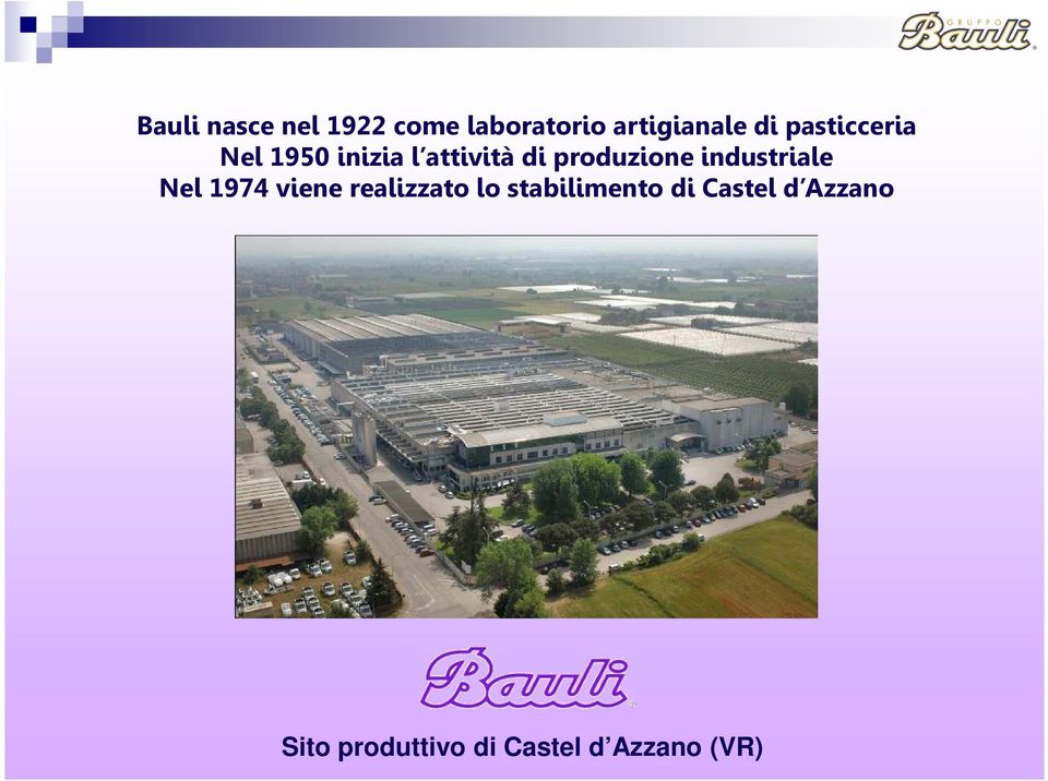 industriale Nel 1974 viene realizzato lo stabilimento