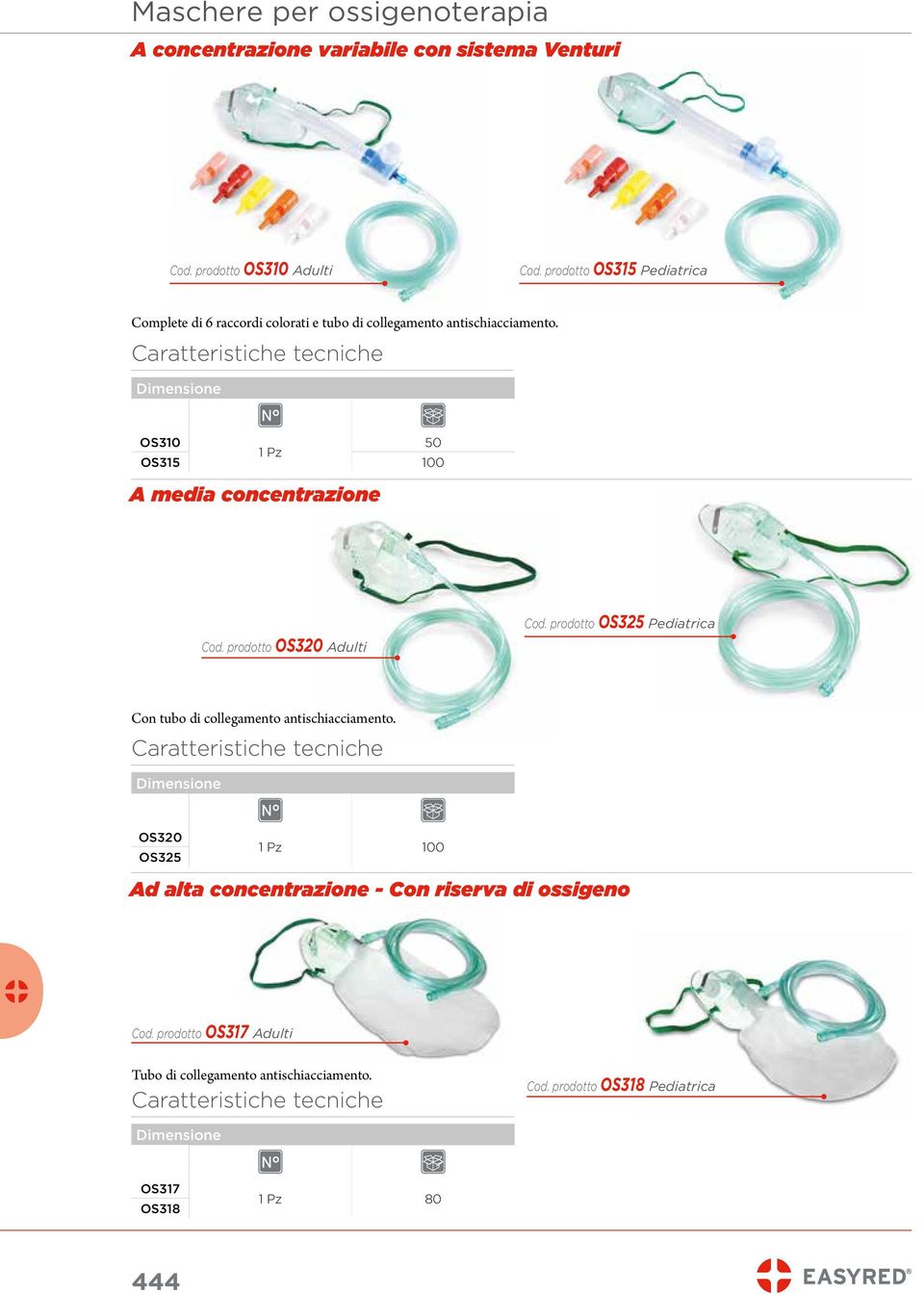 N OS310 50 1 Pz OS315 100 A media concentrazione Cod. prodotto OS320 Adulti Cod.