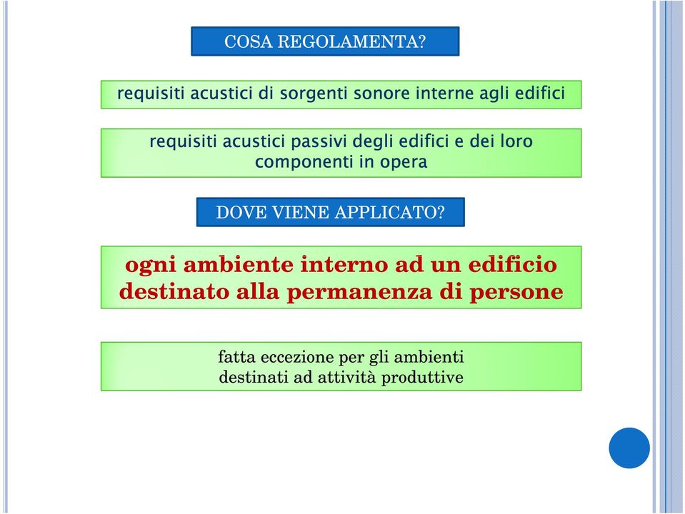 passivi degli edifici e dei loro componenti in opera DOVE VIENE APPLICATO?