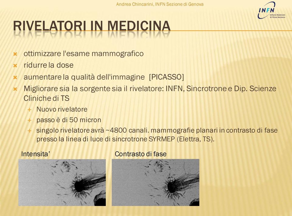 Scienze Cliniche di TS Nuovo rivelatore passo è di 50 micron singolo rivelatore avrà ~4800 canali.