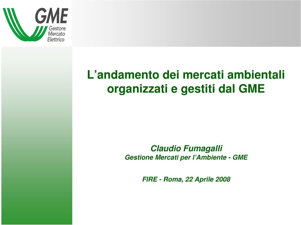 Claudio Fumagalli Gestione Mercati