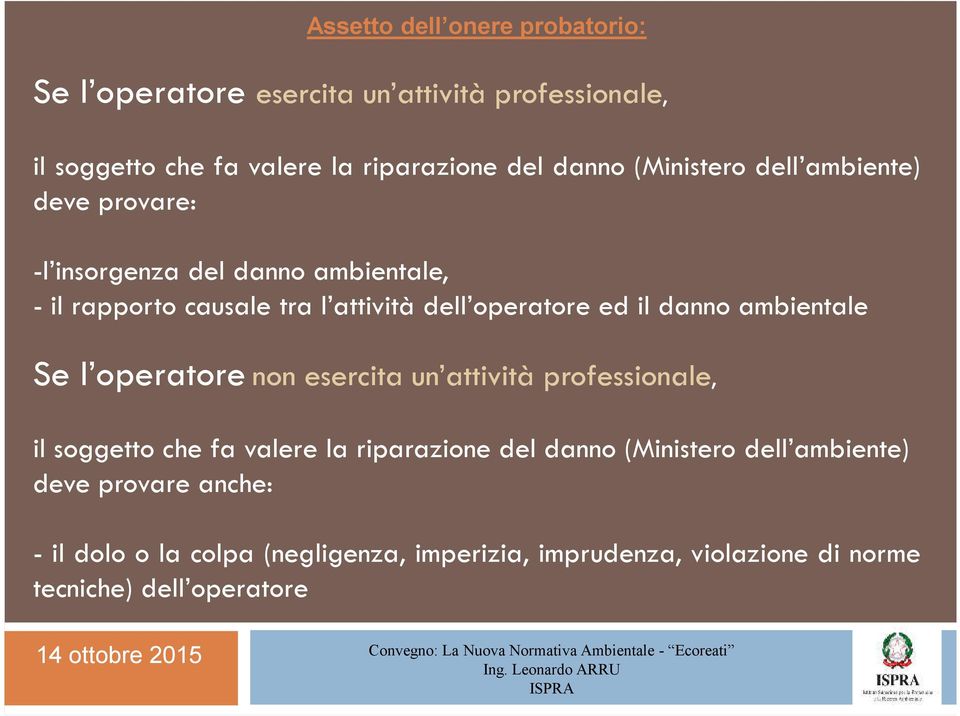 l operatore non esercita un attività professionale non esercita un attività professionale, il soggetto che fa valere la riparazione del danno