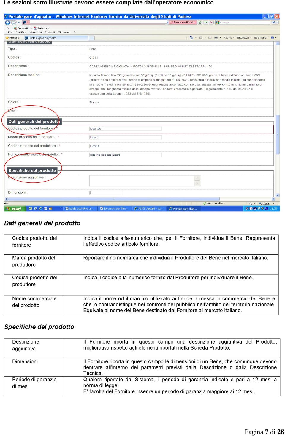 Riportare il nome/marca che individua il Produttore del Bene nel mercato italiano. Indica il codice alfa-numerico fornito dal Produttore per individuare il Bene.