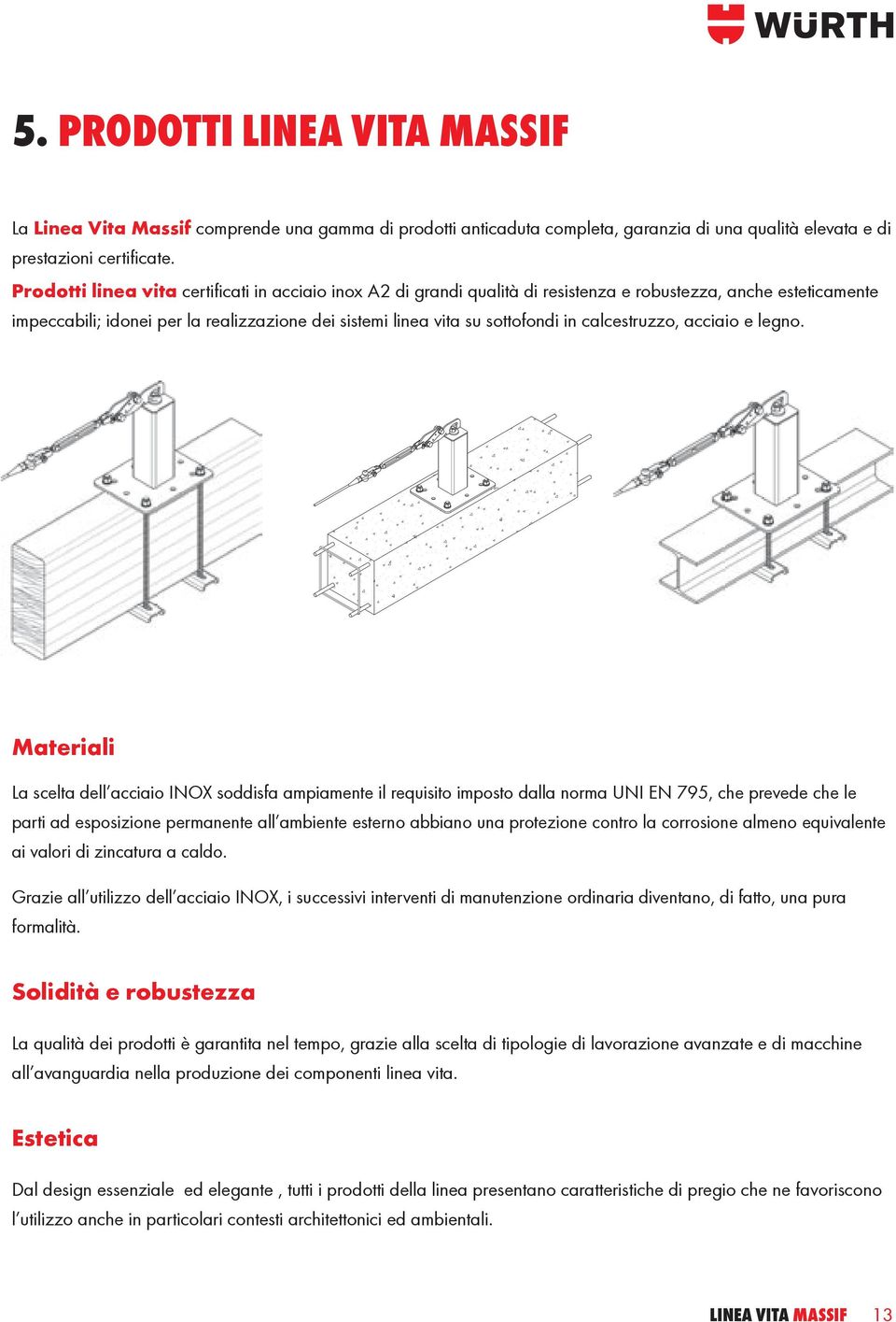 calcestruzzo, acciaio e legno.