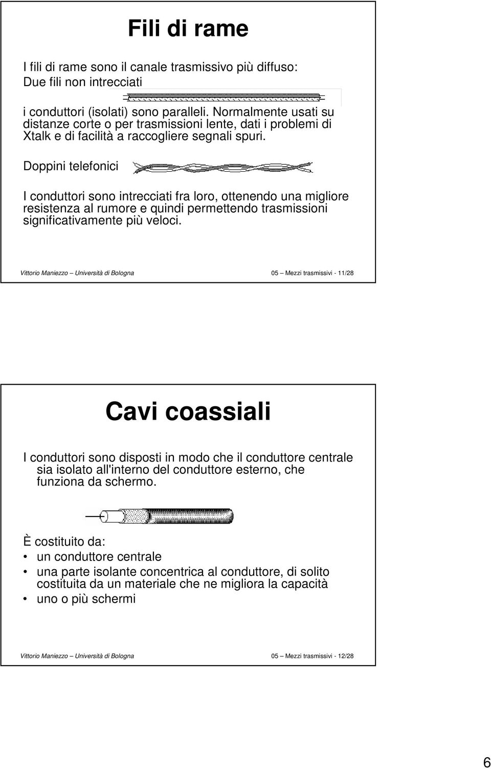 Doppini telefonici I conduttori sono intrecciati fra loro, ottenendo una migliore resistenza al rumore e quindi permettendo trasmissioni significativamente più veloci.