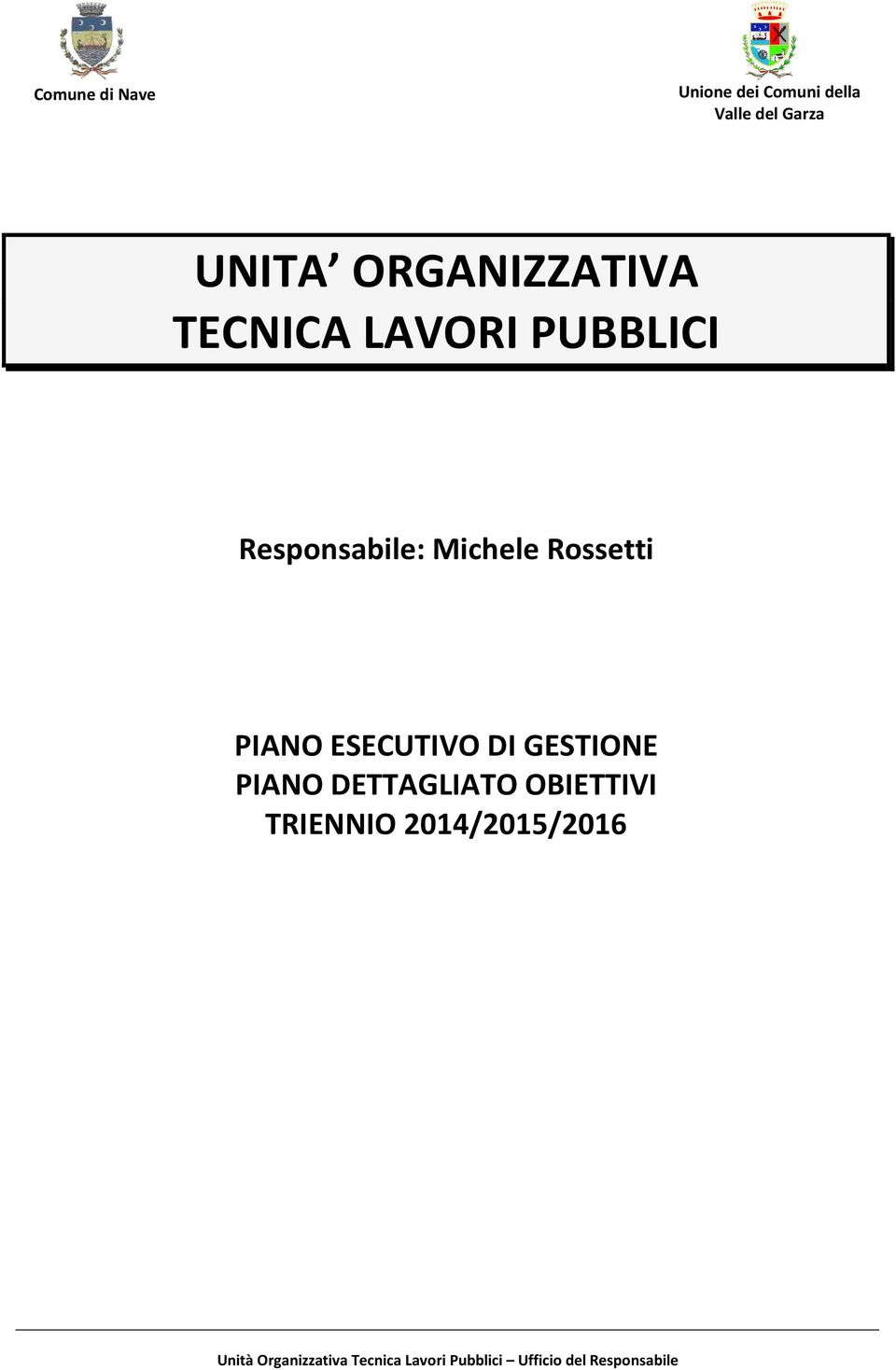 Responsabile: Michele Rossetti PIANO ESECUTIVO DI