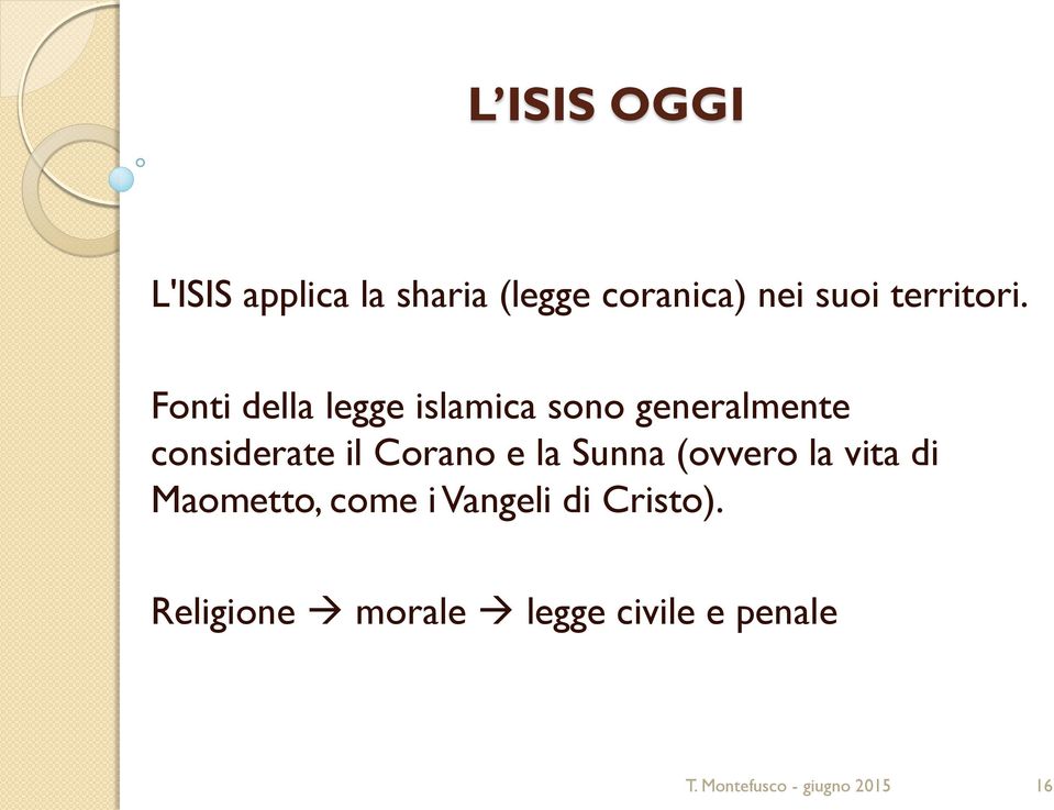 Fonti della legge islamica sono generalmente considerate il