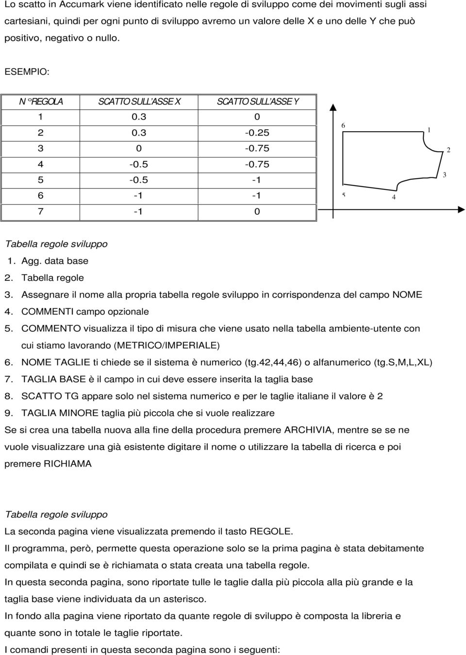 Tabella regole 3. Assegnare il nome alla propria tabella regole sviluppo in corrispondenza del campo NOME 4. COMMENTI campo opzionale 5.