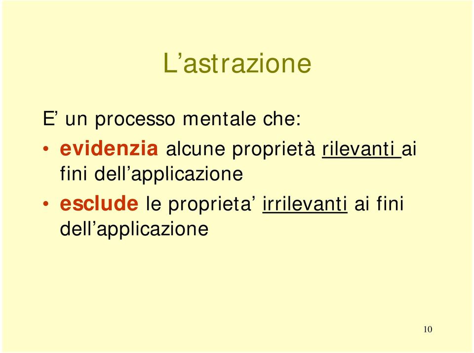 fini dell applicazione esclude le