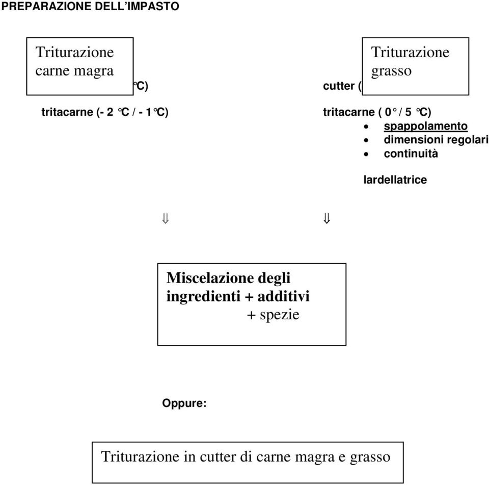 ( 0 / 5 C) spappolamento dimensioni regolari continuità lardellatrice Miscelazione