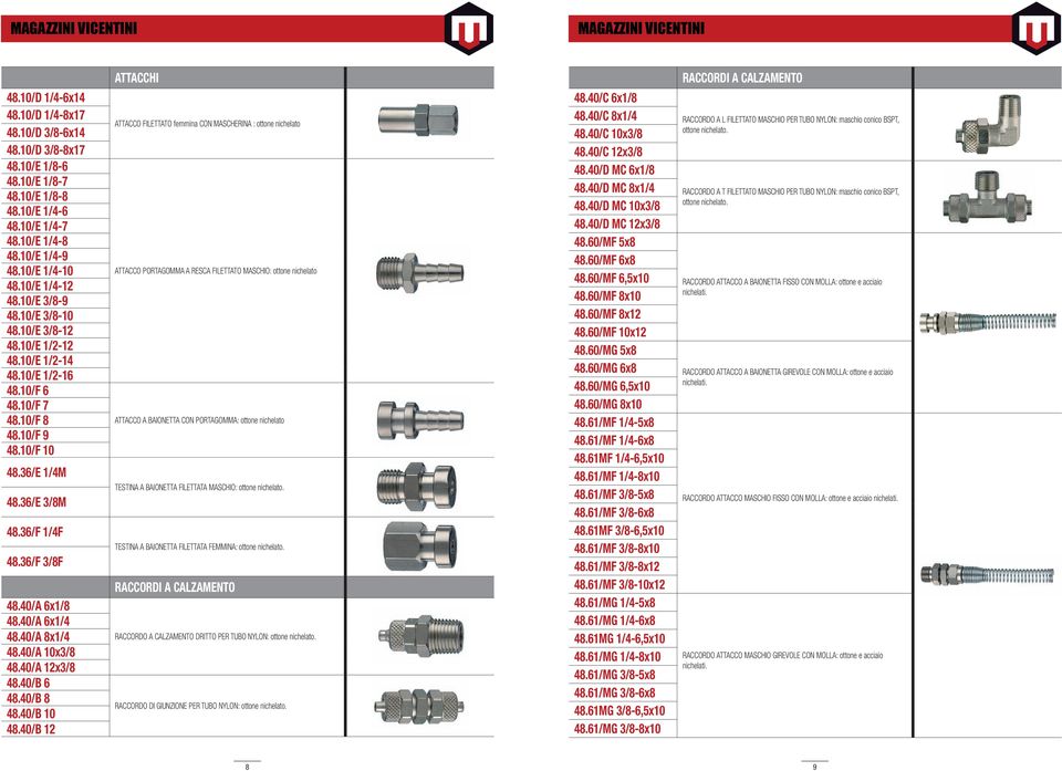 40/A 6x1/8 48.40/A 6x1/4 48.40/A 8x1/4 48.40/A 10x3/8 48.40/A 12x3/8 48.40/B 6 48.40/B 8 48.40/B 10 48.