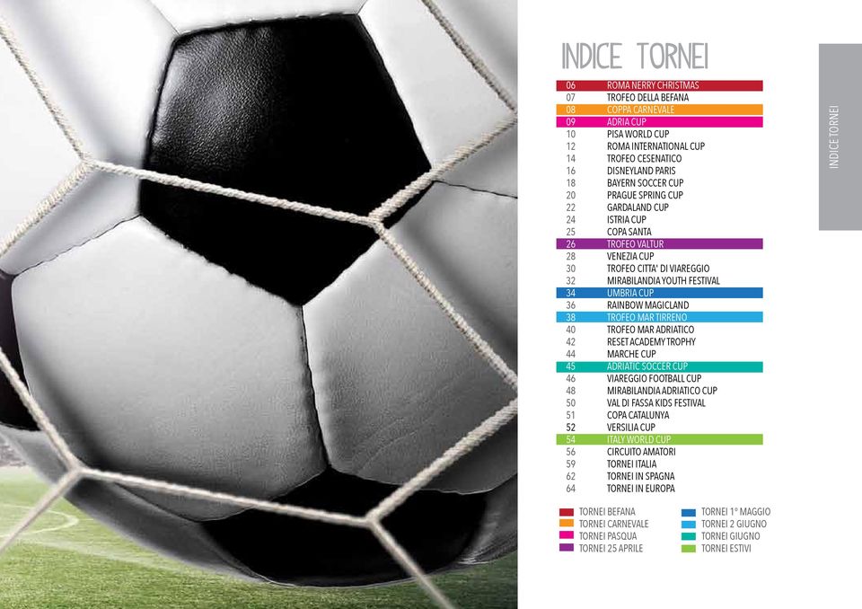 FESTIVAL UMBRIA CUP RAINBOW MAGICLAND TROFEO MAR TIRRENO TROFEO MAR ADRIATICO RESET ACADEMY TROPHY MARCHE CUP ADRIATIC SOCCER CUP VIAREGGIO FOOTBALL CUP MIRABILANDIA ADRIATICO CUP VAL DI FASSA KIDS