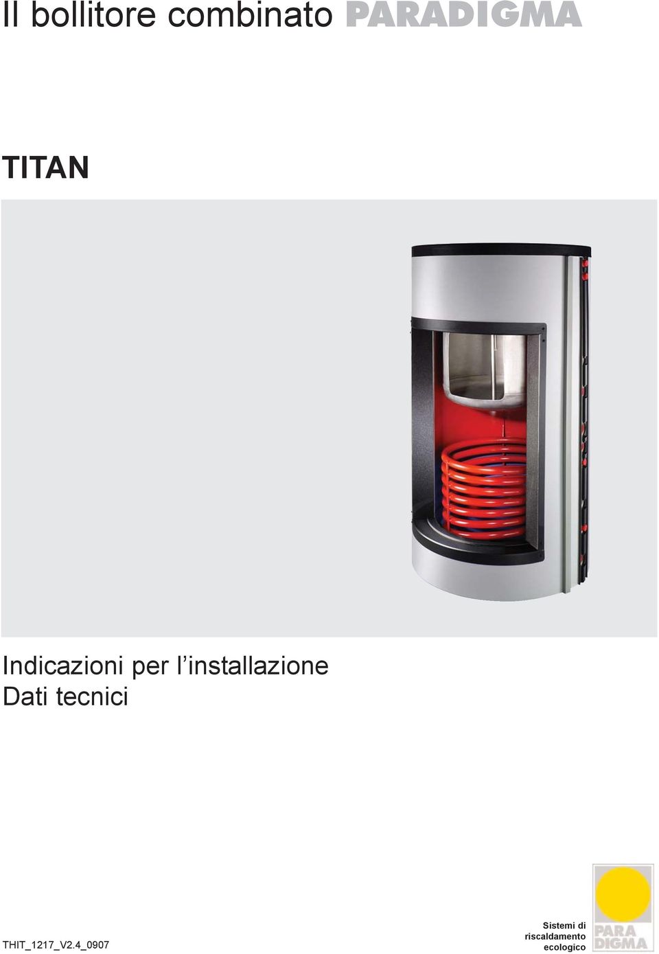 installazione Dati tecnici