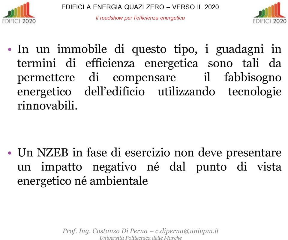 compensare il fabbisogno energetico dell edificio utilizzando tecnologie rinnovabili.