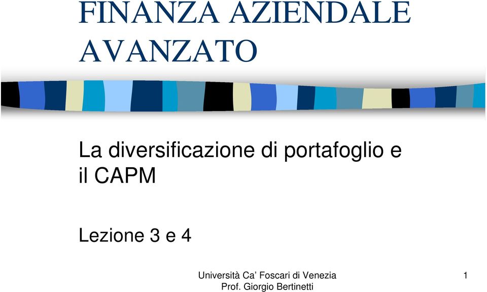 diversificazione di