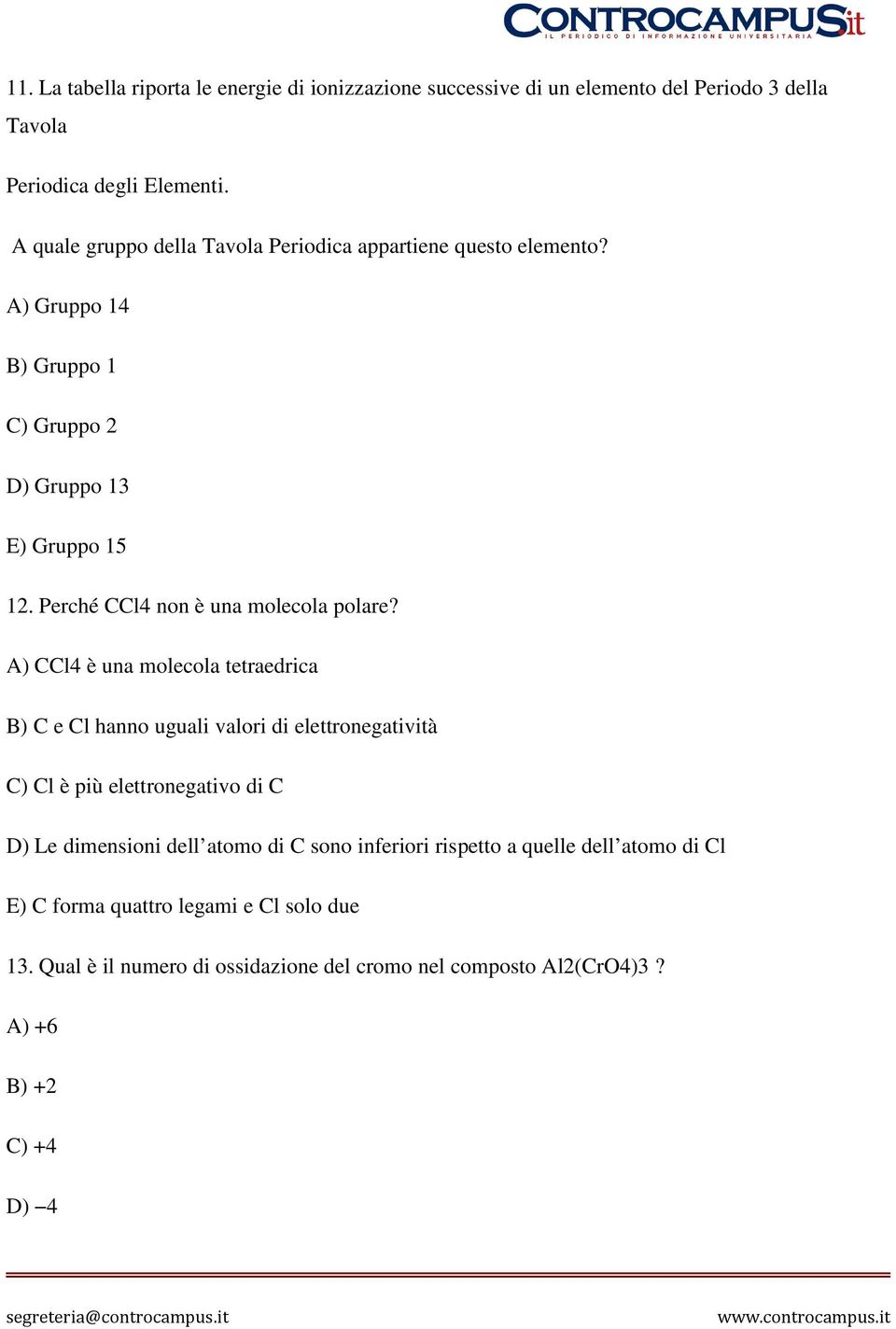 Perché CCl4 non è una molecola polare?