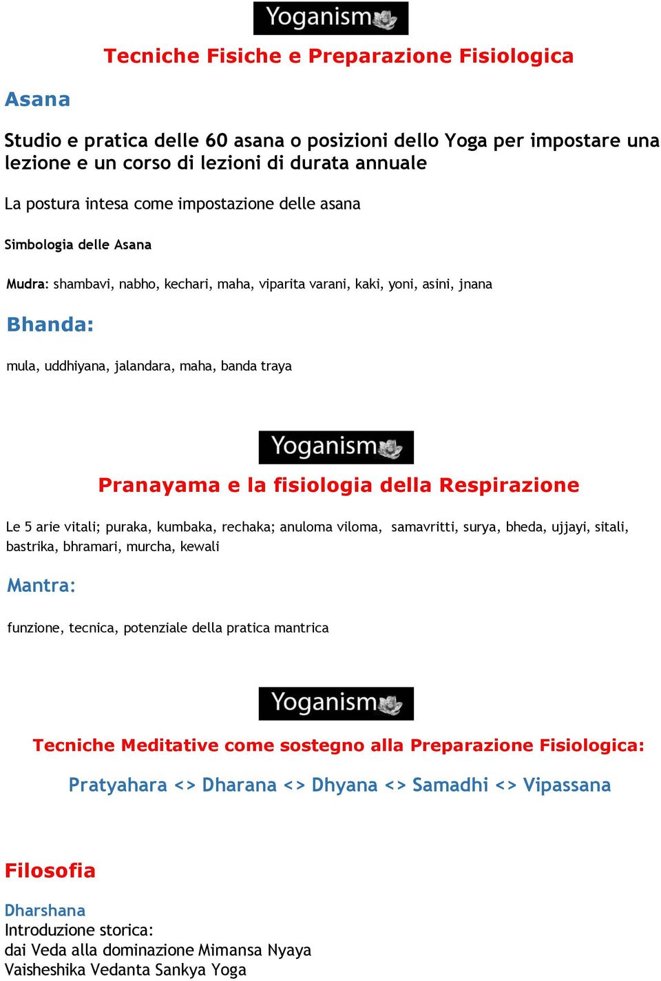 fisiologia della Respirazione Le 5 arie vitali; puraka, kumbaka, rechaka; anuloma viloma, samavritti, surya, bheda, ujjayi, sitali, bastrika, bhramari, murcha, kewali Mantra: funzione, tecnica,