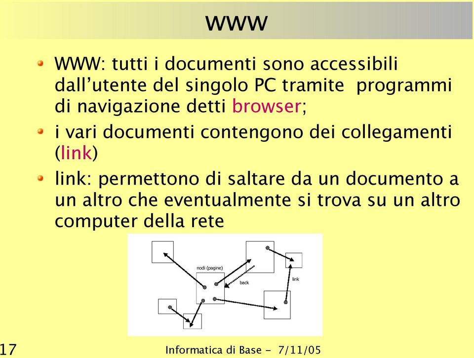 contengono dei collegamenti (link) link: permettono di saltare da un