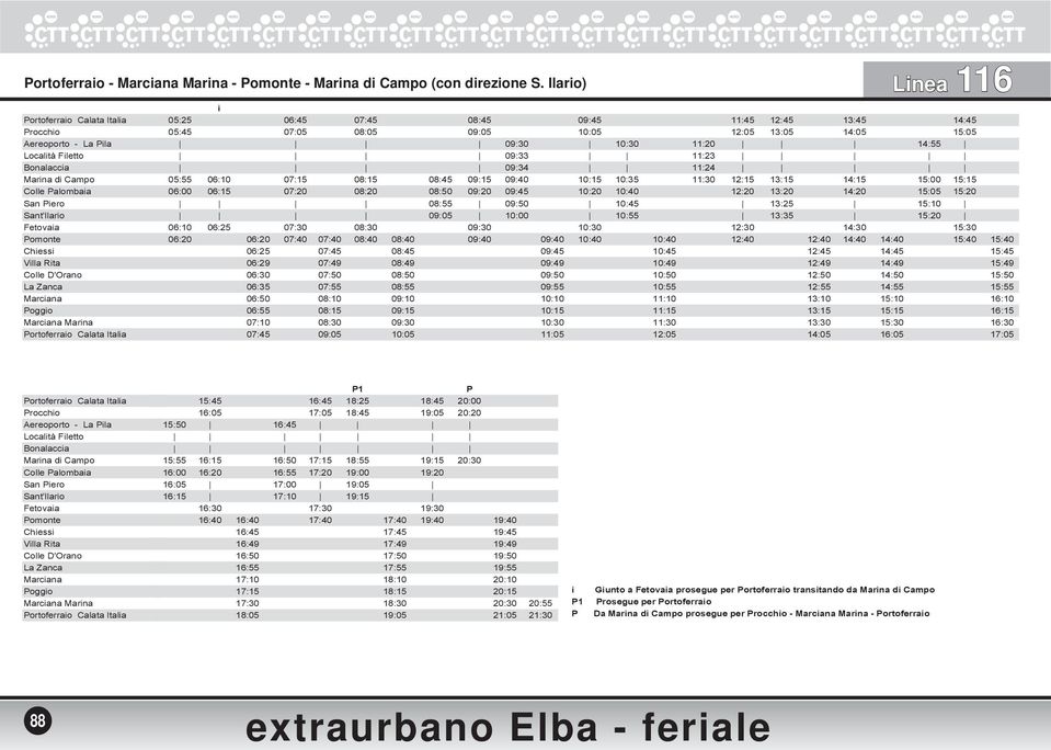 11:23 Bonalaccia 09:34 11:24 Marina di Campo 05:55 06:10 07:15 08:15 08:45 09:15 09:40 10:15 10:35 11:30 12:15 13:15 14:15 15:00 15:15 Colle Palombaia 06:00 06:15 07:20 08:20 08:50 09:20 09:45 10:20