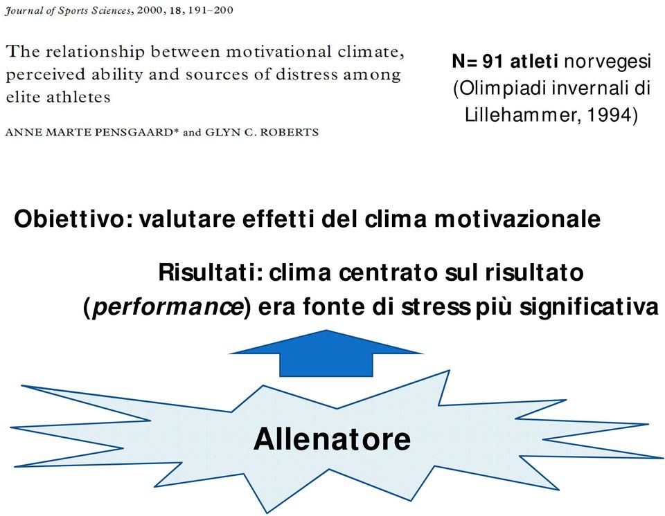 clima motivazionale Risultati: clima centrato sul