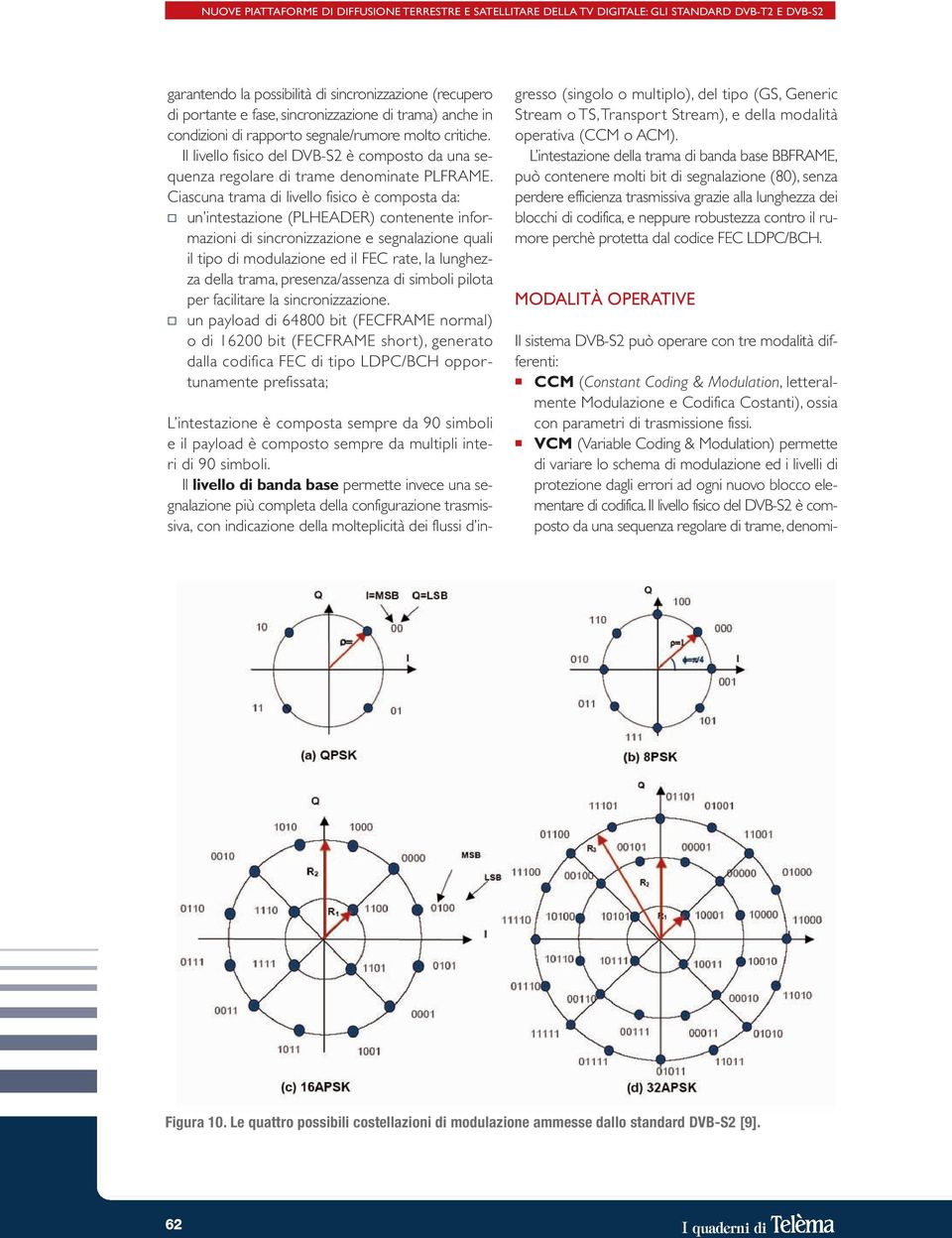 Ciascuna trama di livello fisico è composta da: un intestazione (PLHEADER) contenente informazioni di sincronizzazione e segnalazione quali il tipo di modulazione ed il FEC rate, la lunghezza della