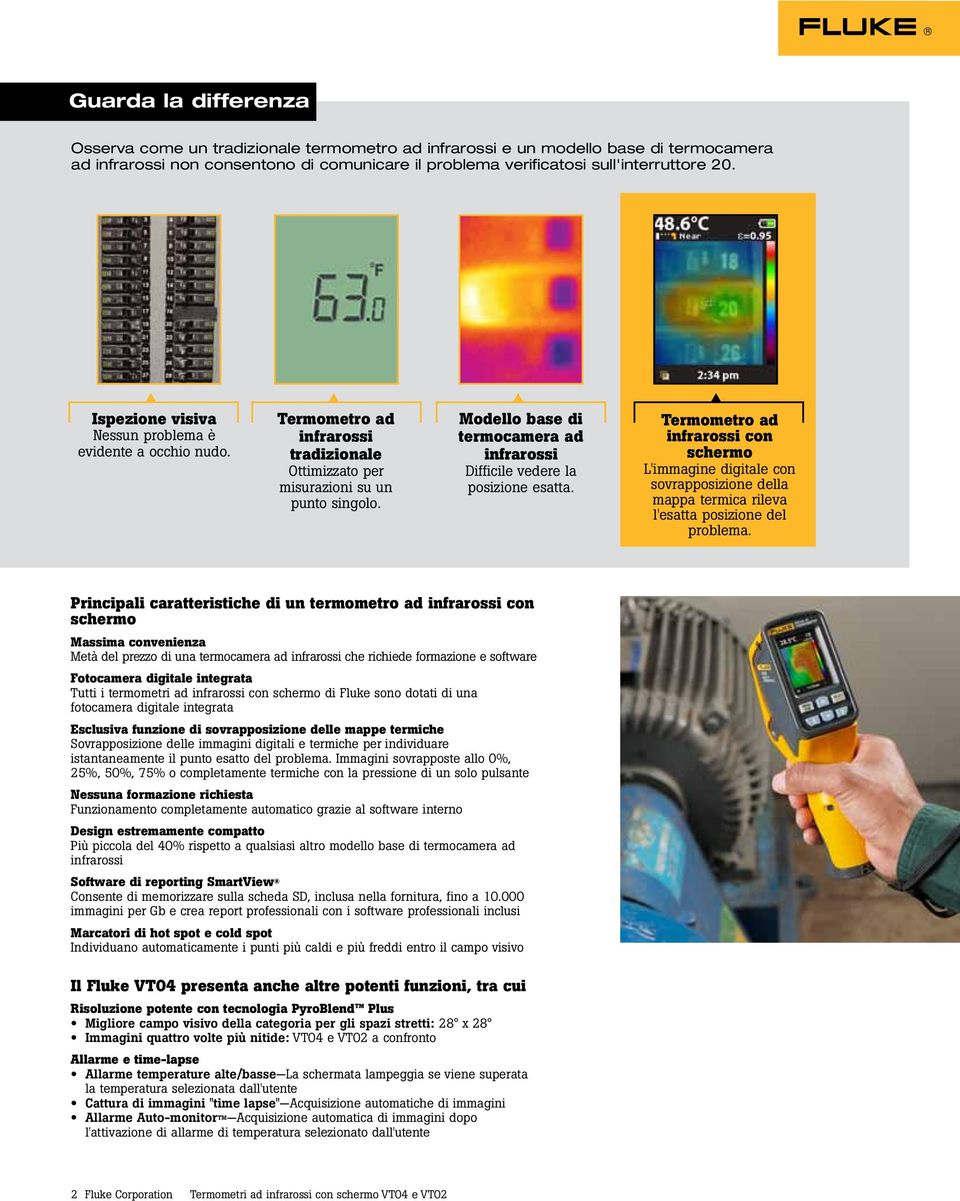 Modello base di termocamera ad Difficile vedere la posizione esatta. Termometro ad con schermo L'immagine digitale con sovrapposizione della mappa termica rileva l'esatta posizione del problema.