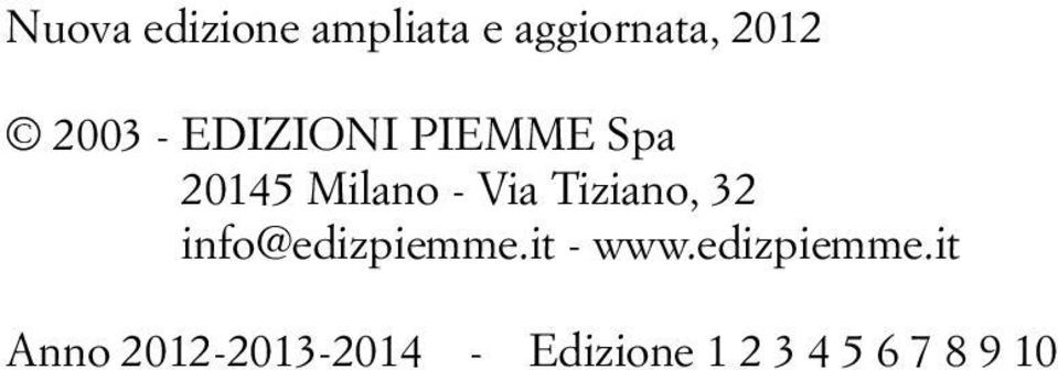 Tiziano, 32 info@edizpiemme.