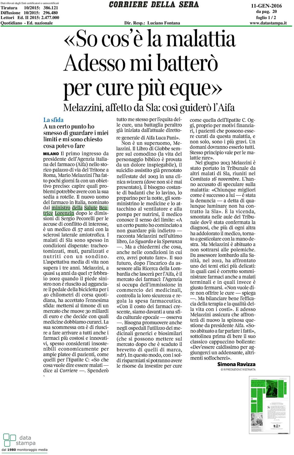 II 2015: 2.477.000 Quotidiano - Ed.