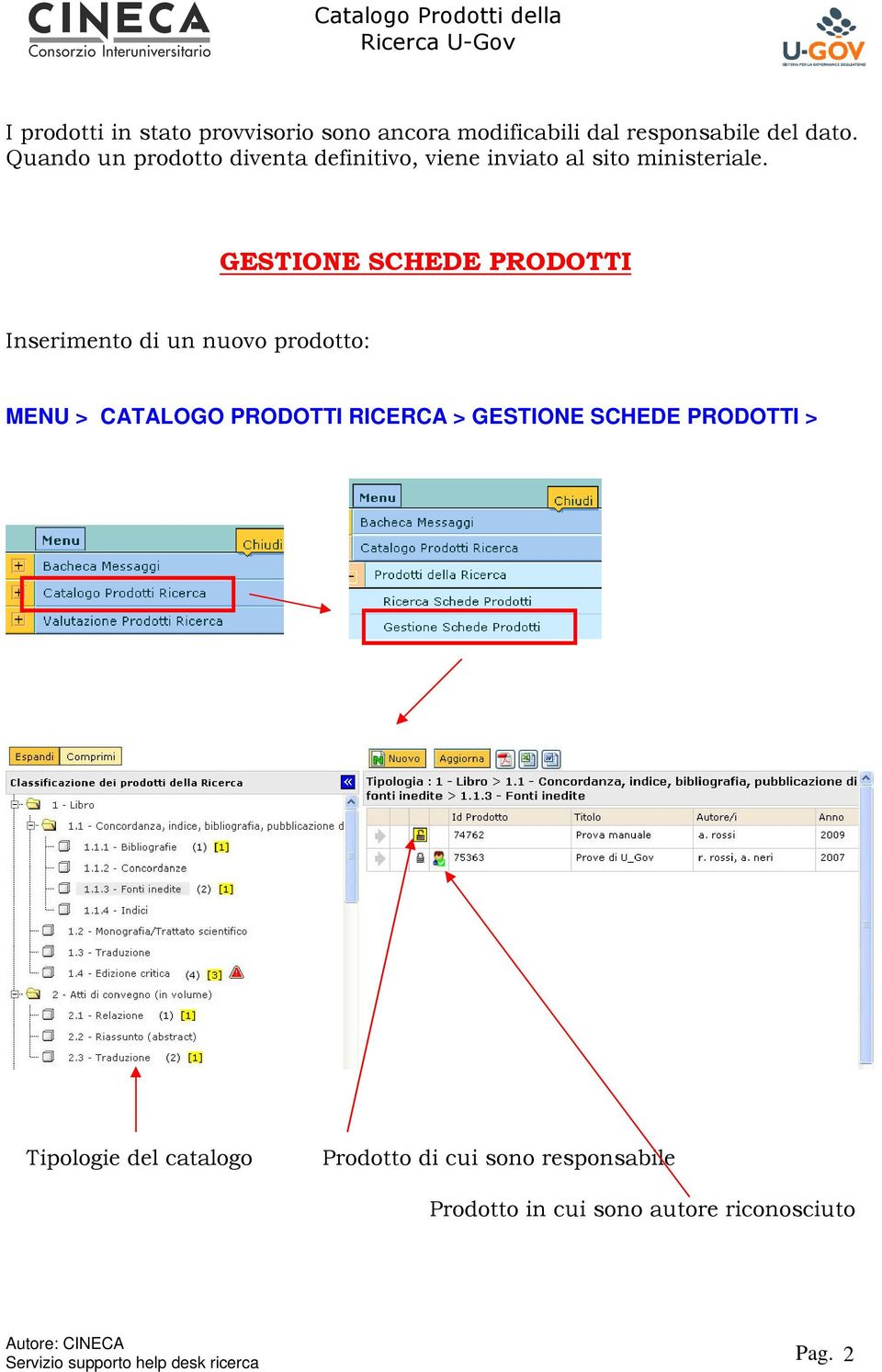 GESTIONE SCHEDE PRODOTTI Inserimento di un nuovo prodotto: MENU > CATALOGO PRODOTTI RICERCA >