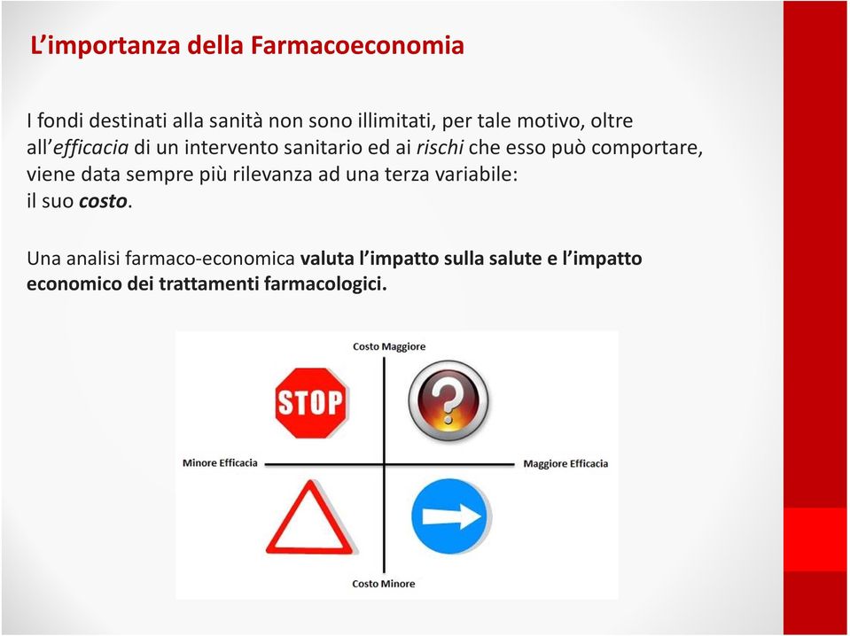 comportare, viene data sempre più rilevanza ad una terza variabile: il suo costo.