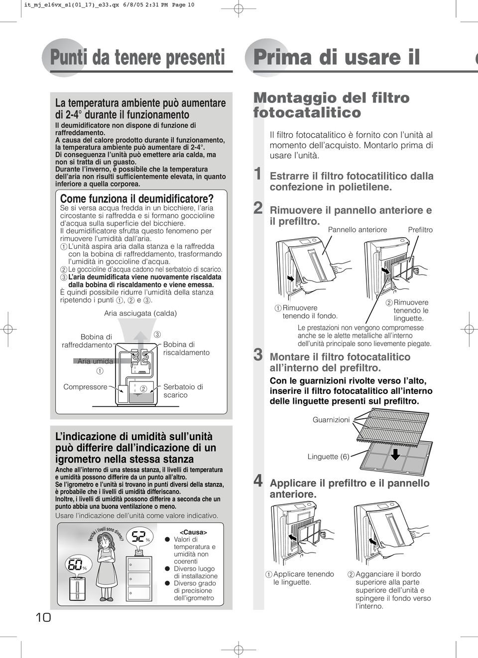 raffreddamento. A causa del calore prodotto durante il funzionamento, la temperatura ambiente può aumentare di 2-4. Di conseguenza l unità può emettere aria calda, ma non si tratta di un guasto.