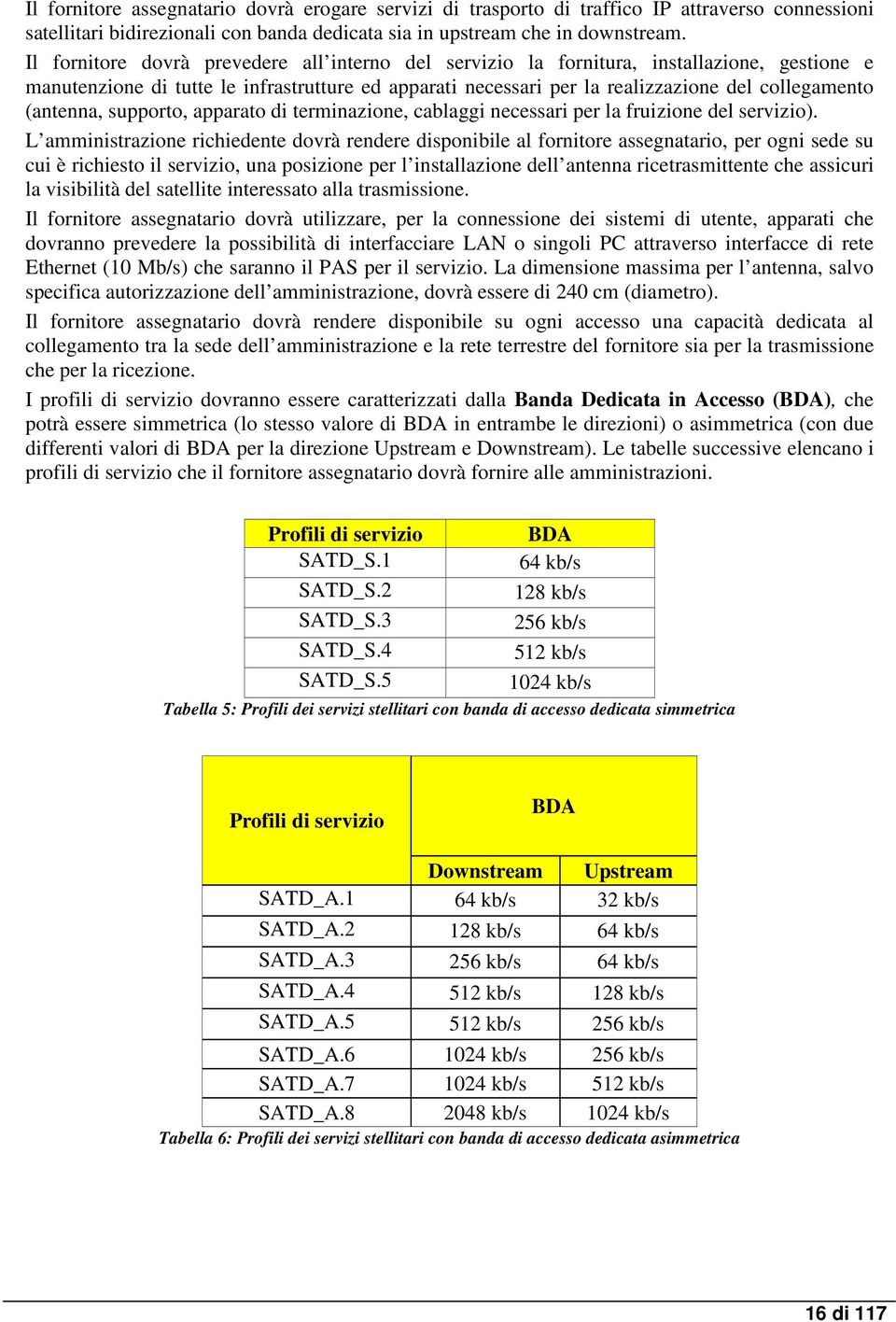 (antenna, supporto, apparato di terminazione, cablaggi necessari per la fruizione del servizio).