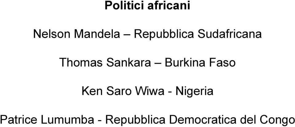 Burkina Faso Ken Saro Wiwa - Nigeria