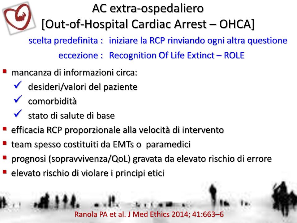 salute di base efficacia RCP proporzionale alla velocità di intervento team spesso costituiti da EMTs o paramedici prognosi