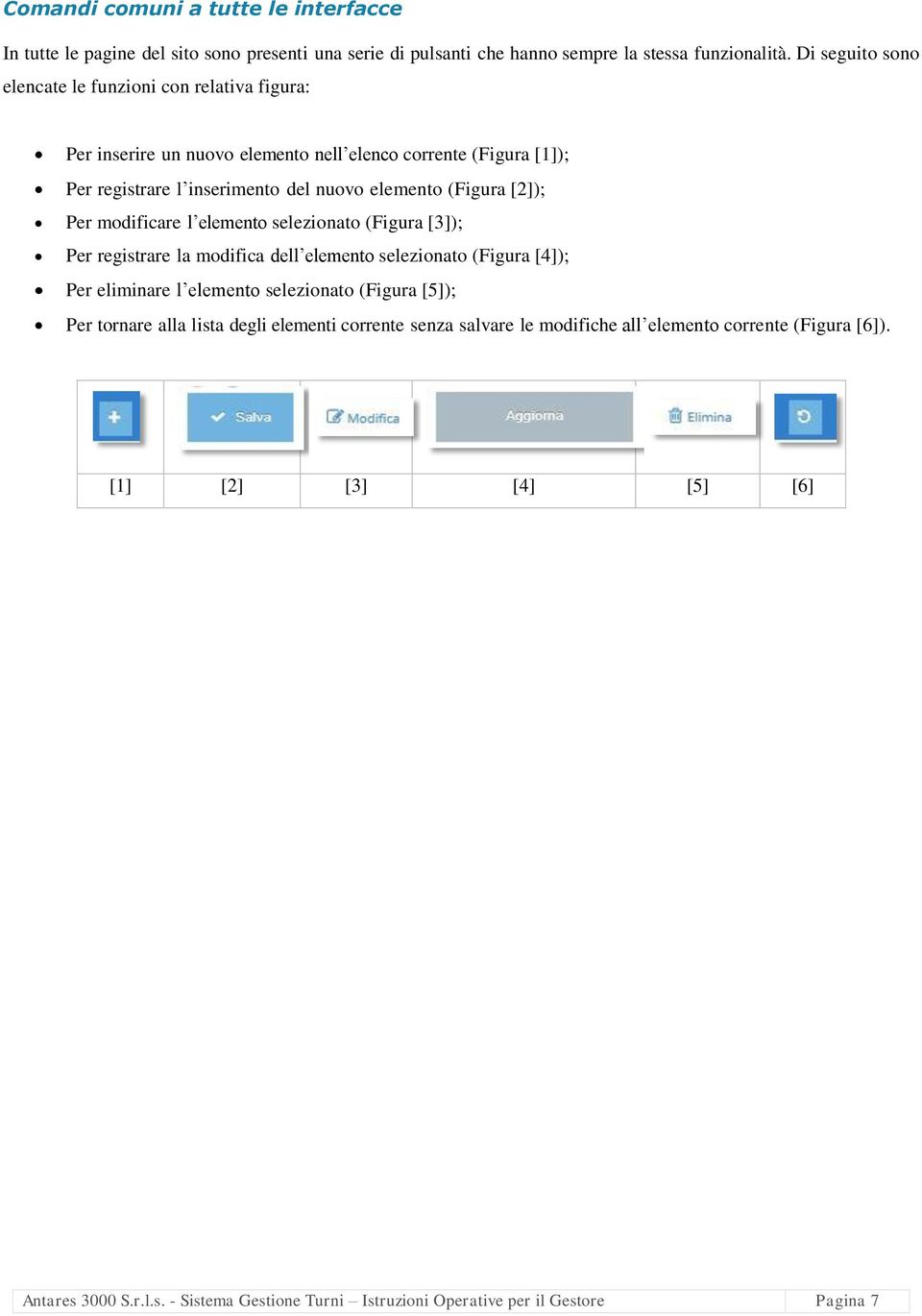 [2]); Per modificare l elemento selezionato (Figura [3]); Per registrare la modifica dell elemento selezionato (Figura [4]); Per eliminare l elemento selezionato (Figura [5]); Per