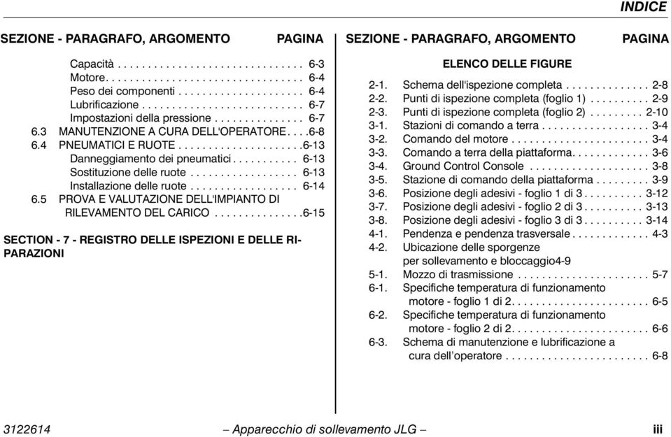 ....................6-13 Danneggiamento dei pneumatici........... 6-13 Sostituzione delle ruote.................. 6-13 Installazione delle ruote.................. 6-14 6.