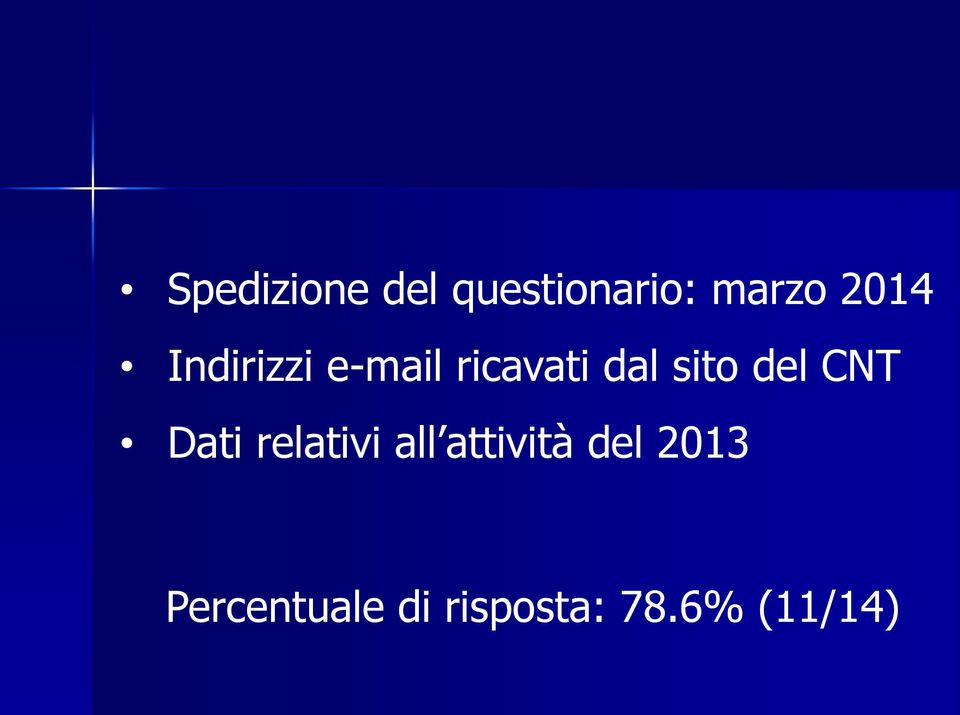 CNT Dati relativi all attività del 2013