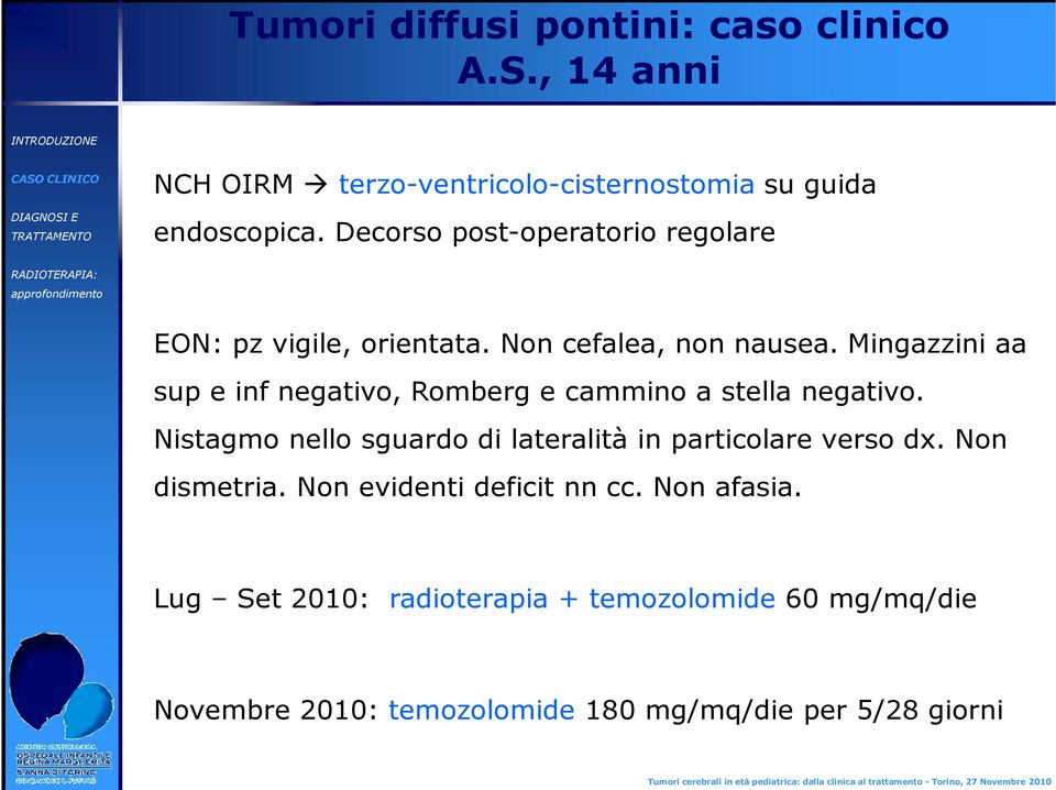 Mingazzini aa sup e inf negativo, Romberg e cammino a stella negativo.