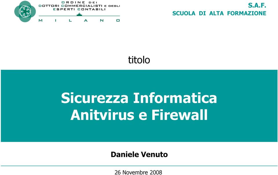 titolo Sicurezza Informatica