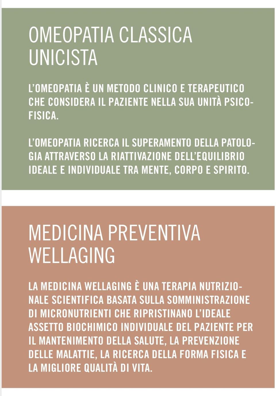 MEDICINA PREVENTIVA WELLAGING La Medicina wellaging è una terapia nutrizionale scientifica basata sulla somministrazione di micronutrienti che