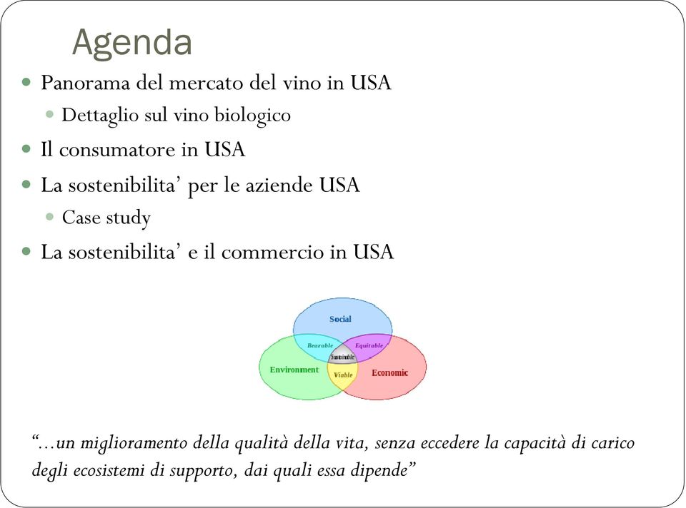 sostenibilita e il commercio in USA.