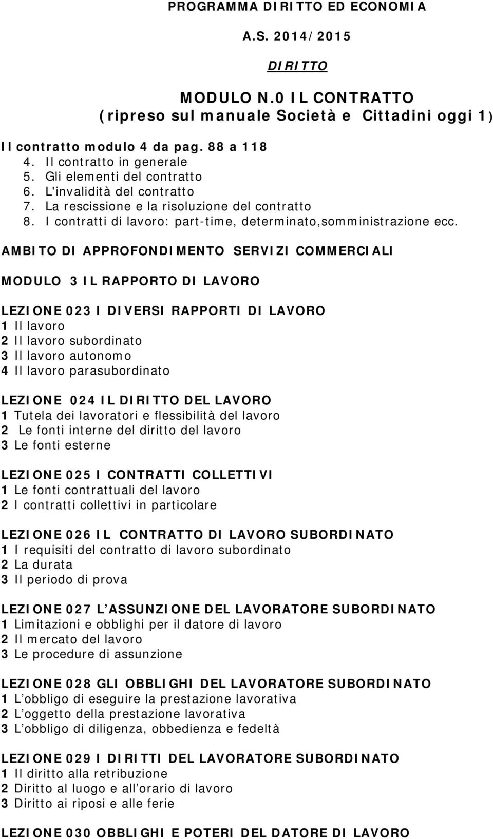 AMBITO DI APPROFONDIMENTO SERVIZI COMMERCIALI MODULO 3 IL RAPPORTO DI LAVORO LEZIONE 023 I DIVERSI RAPPORTI DI LAVORO 1 Il lavoro 2 Il lavoro subordinato 3 Il lavoro autonomo 4 Il lavoro